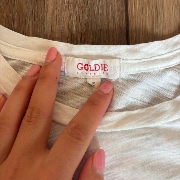 Goldie intimates white pima cotton long sleeve top size small - Picture 4 of 6